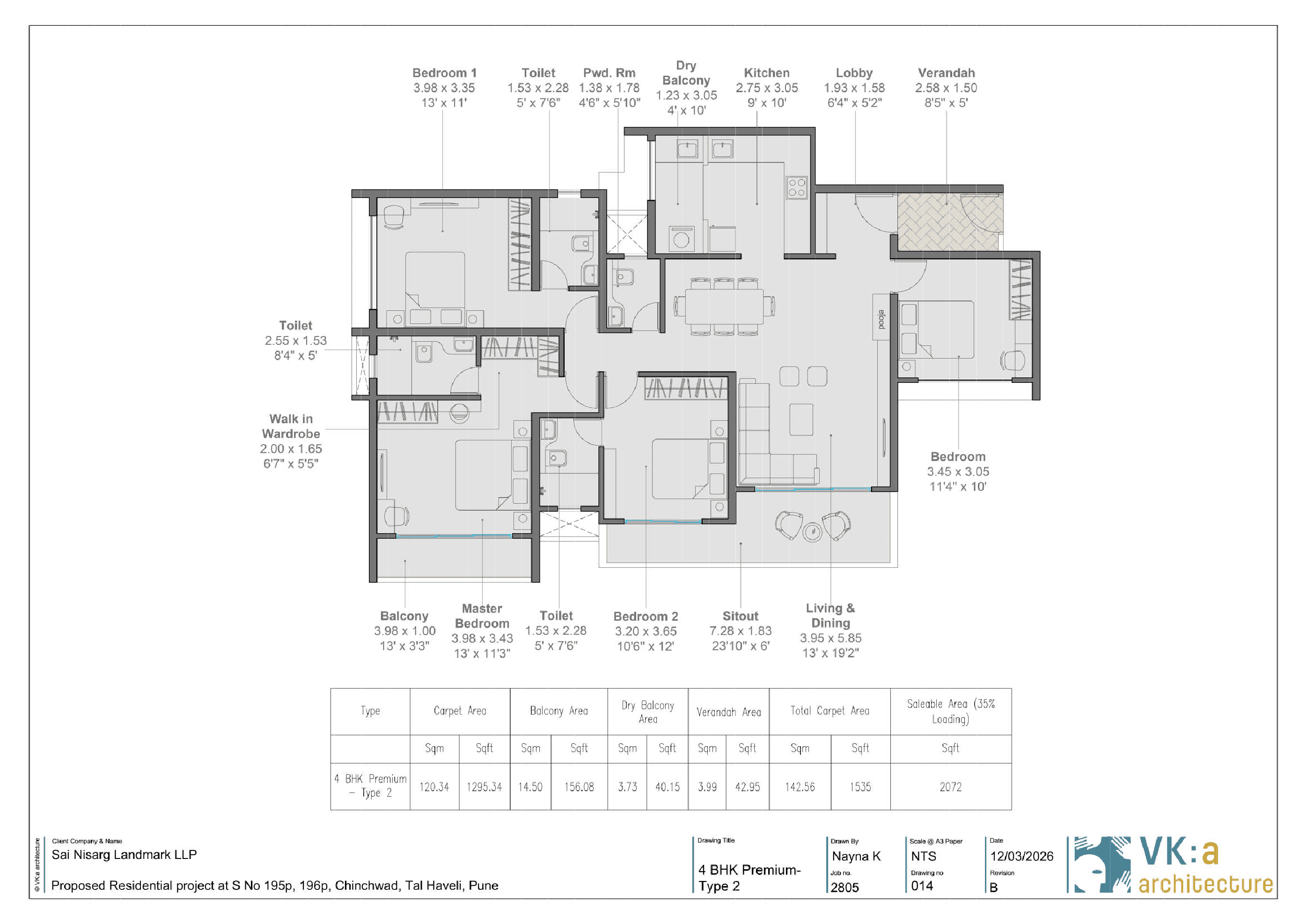 4 BHK floor plan