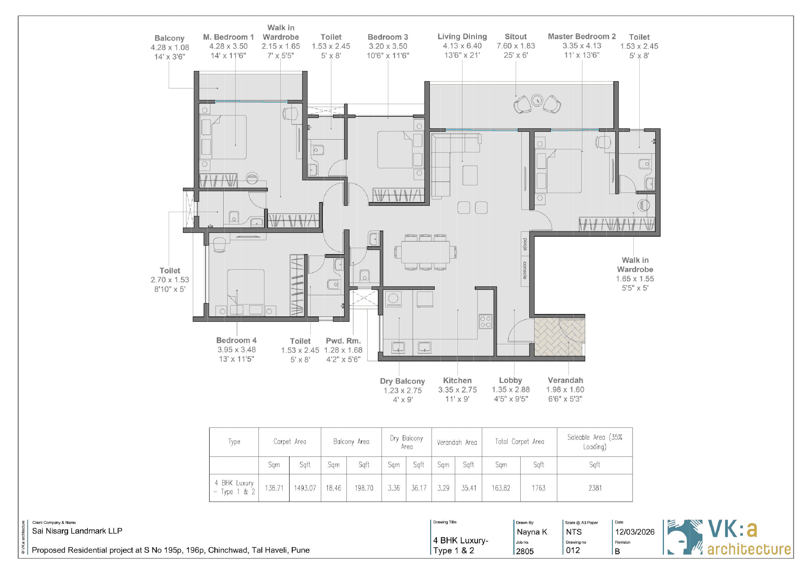 4 BHK floor plan