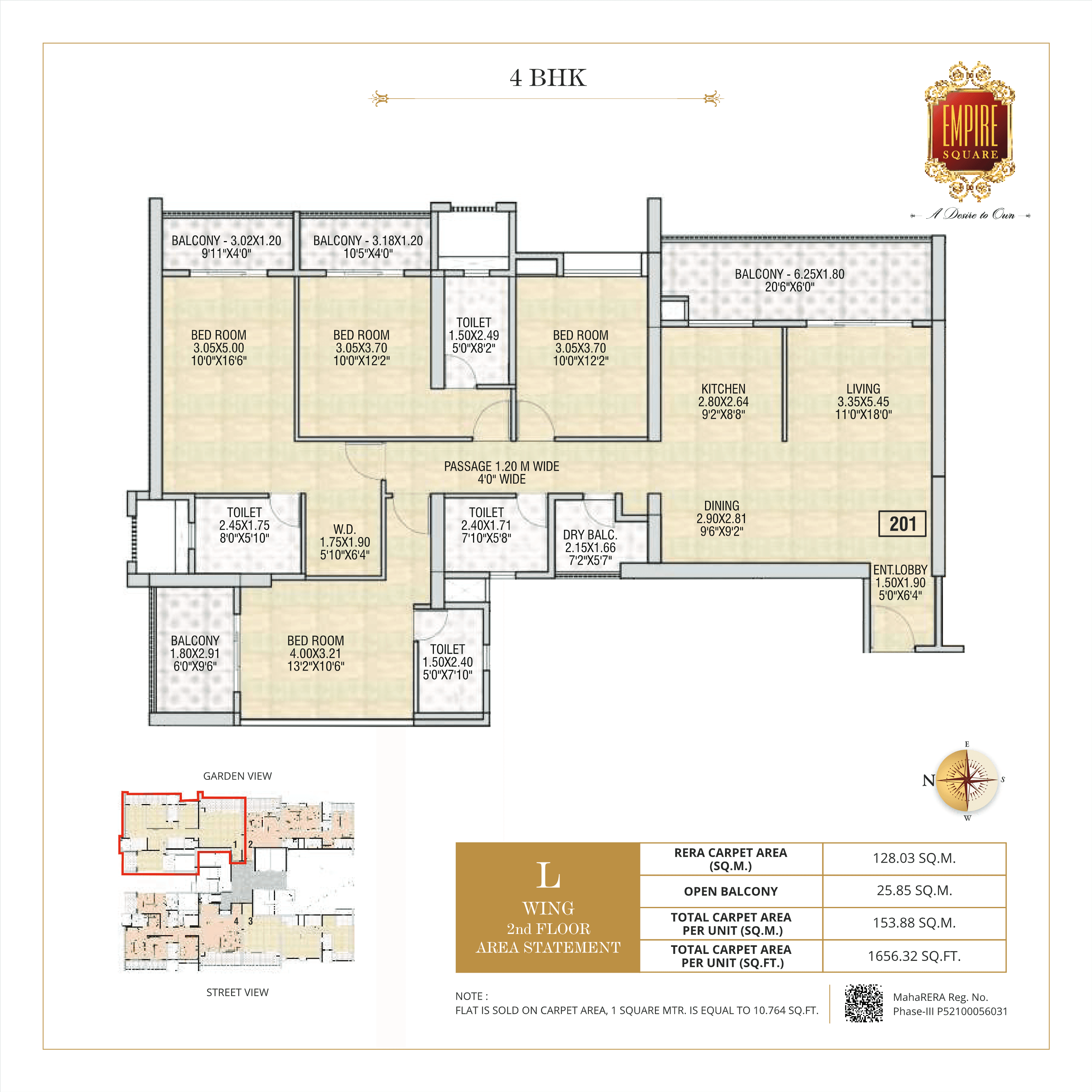4 BHK floor plan