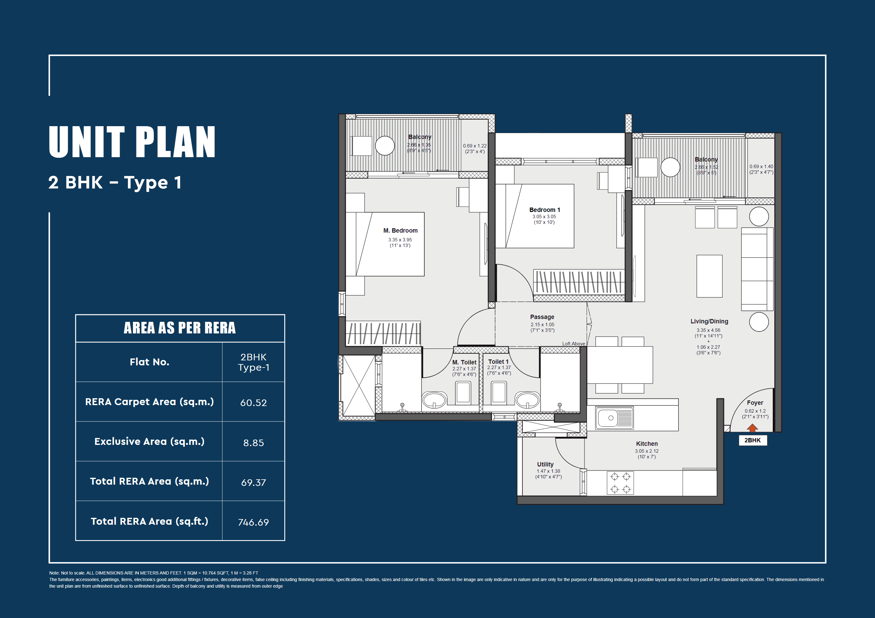 2 BHK floor plan