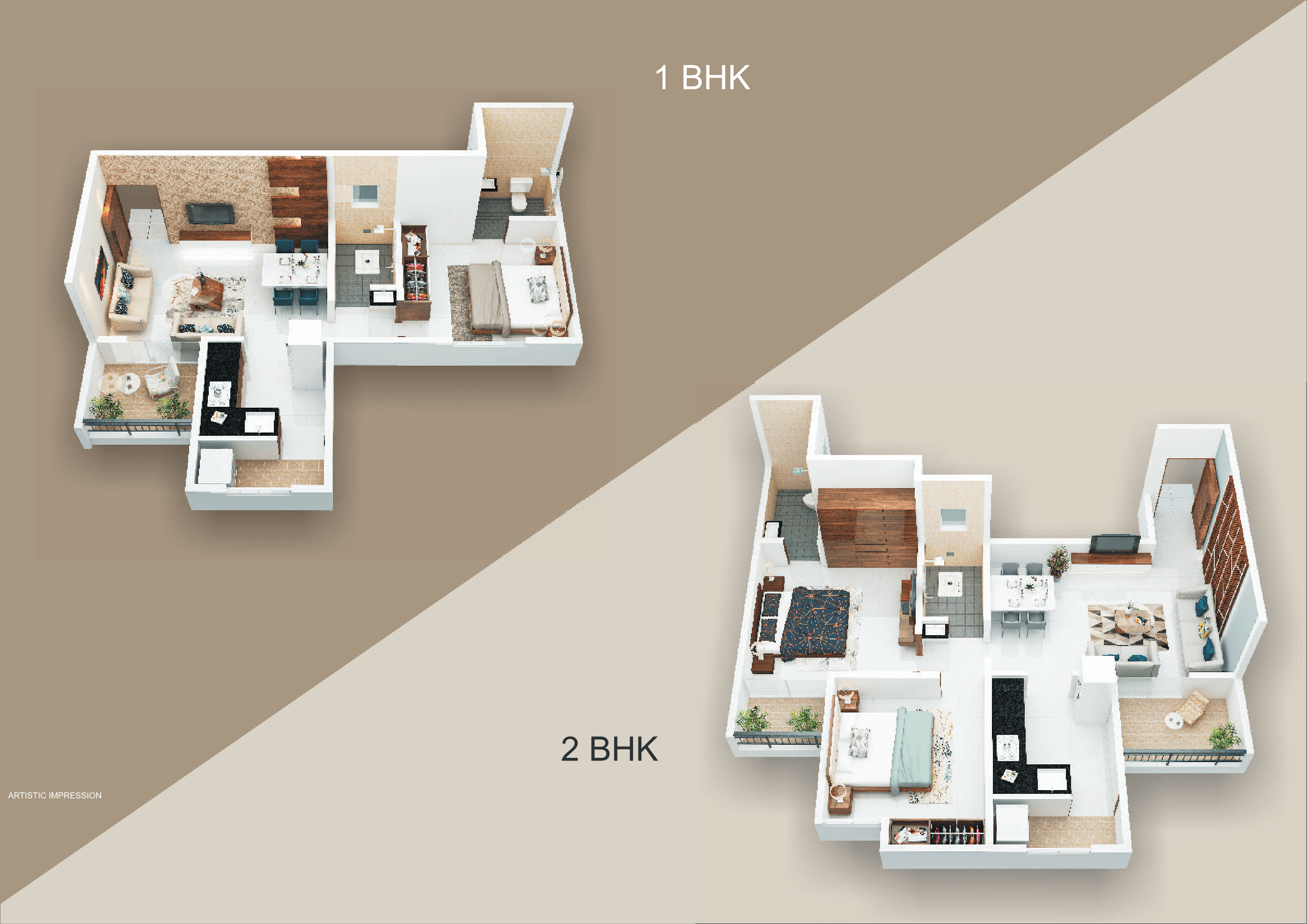 2 BHK floor plan
