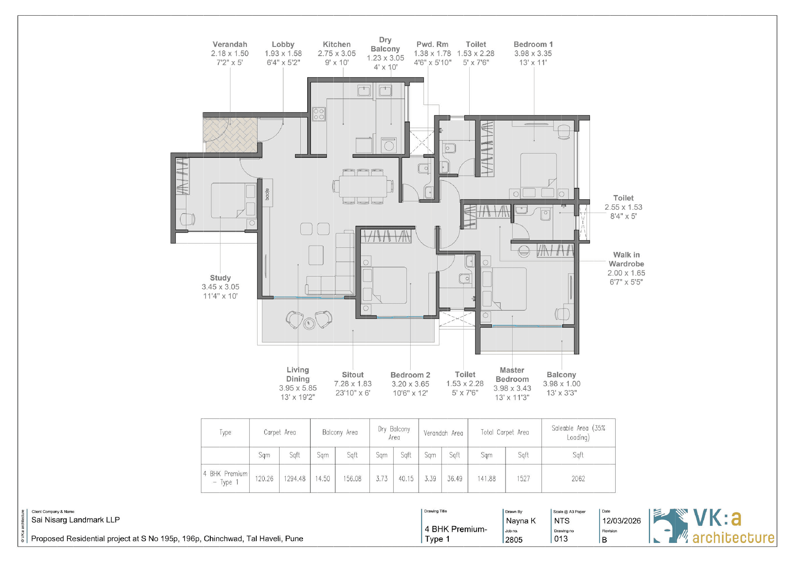 4 BHK floor plan