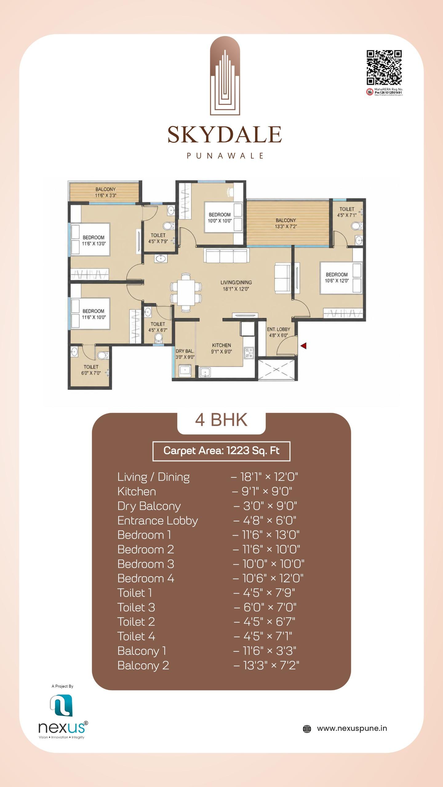 4 BHK floor plan