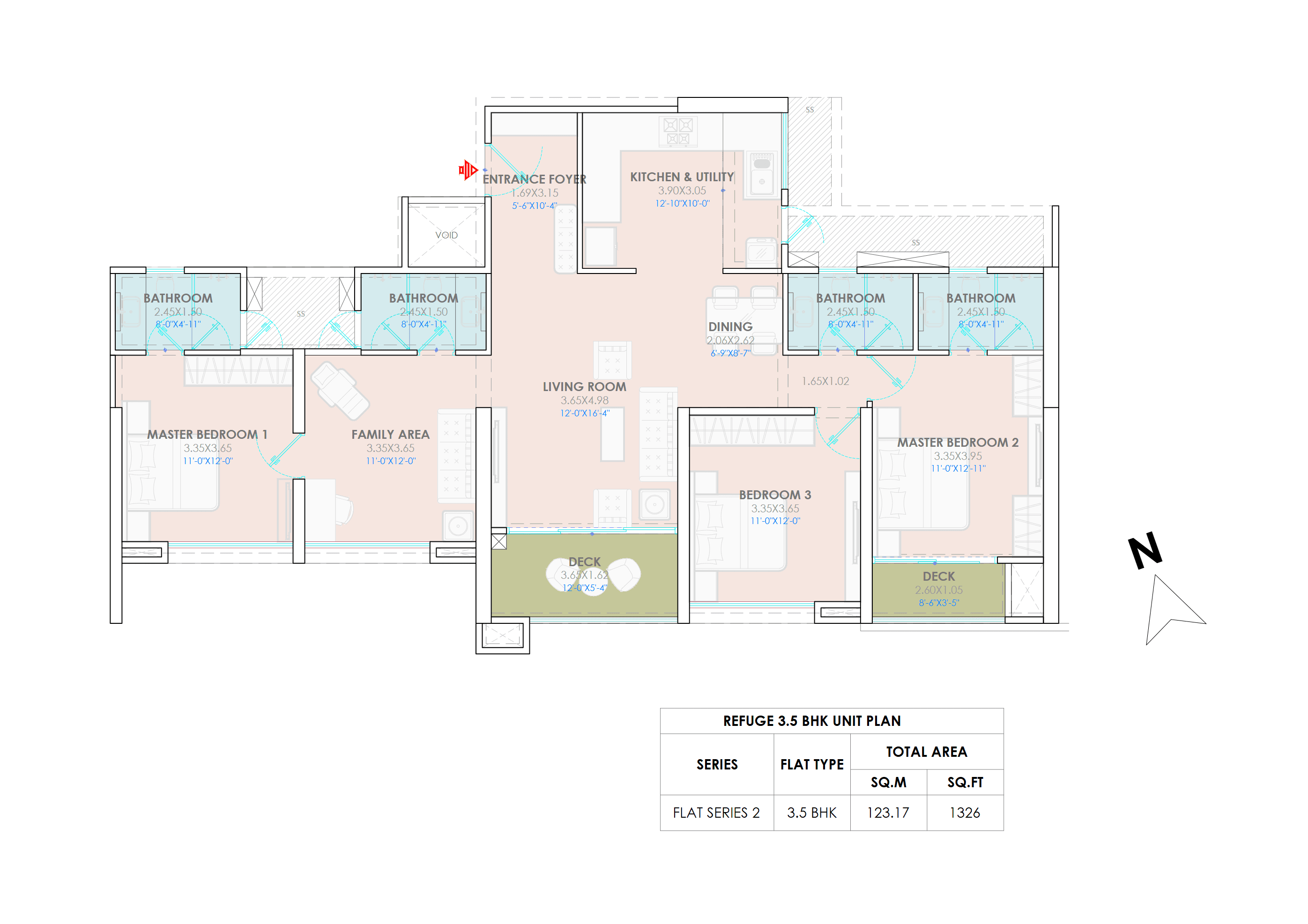 3.5 BHK floor plan