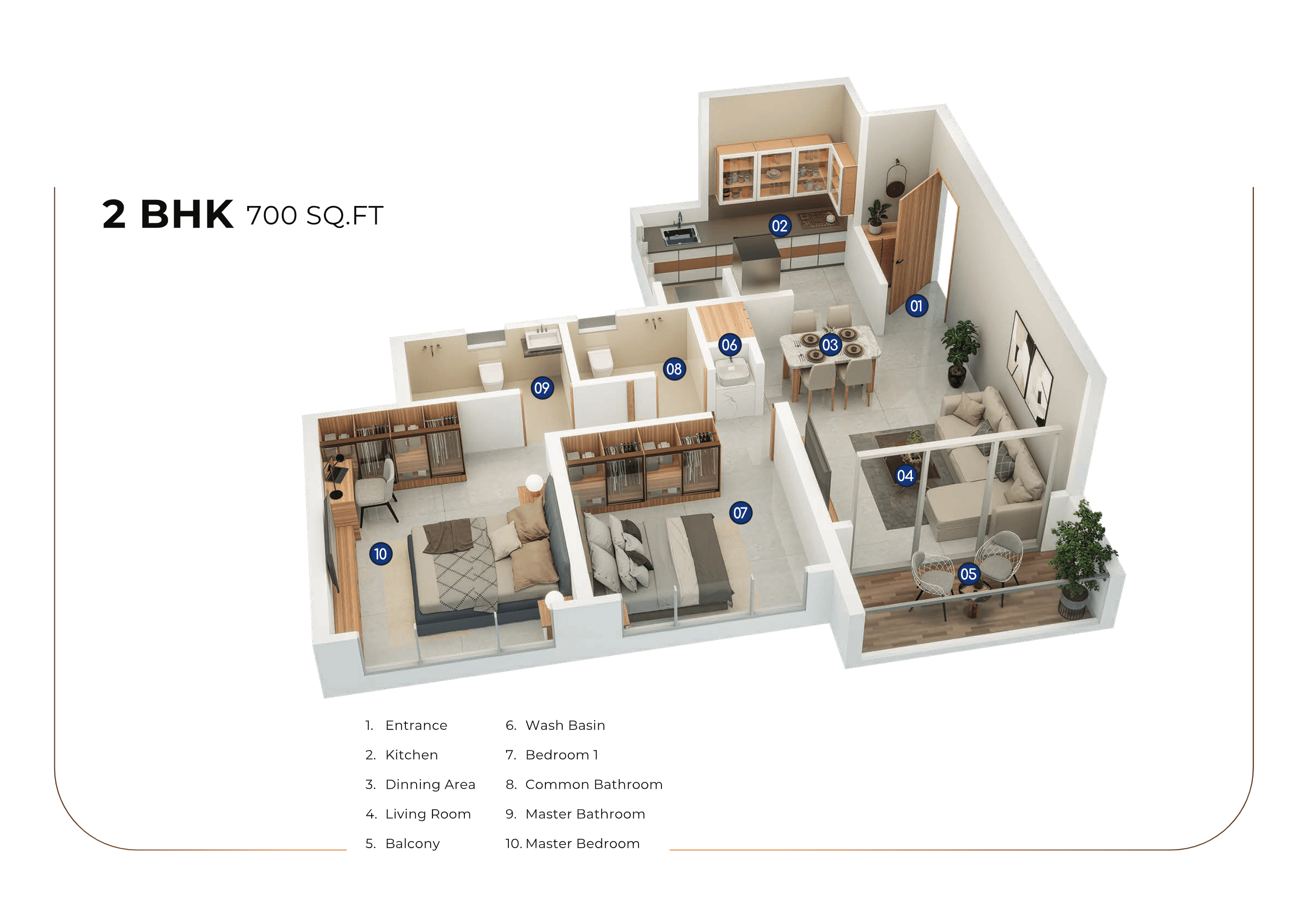 2 BHK floor plan