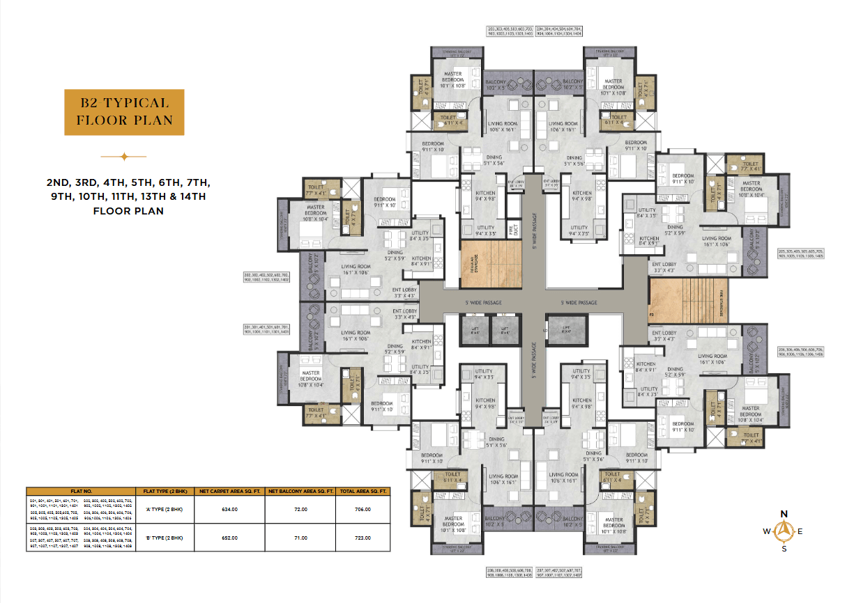 3 BHK floor plan
